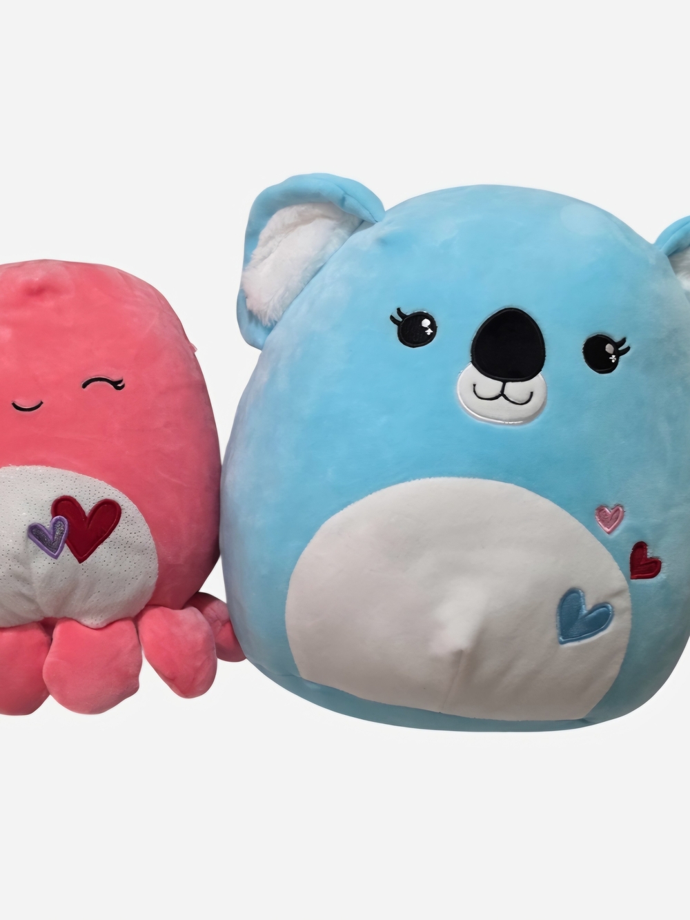 Squishmallows Blue Koala Cataleya 12" & Pink Octopus Abby 8" Plush Duo